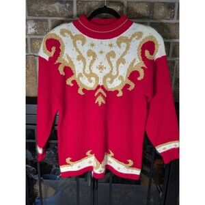 Vintage Dana Scott Ugly Christmas Sweater Holiday Festive Sz Large Grandma Chic